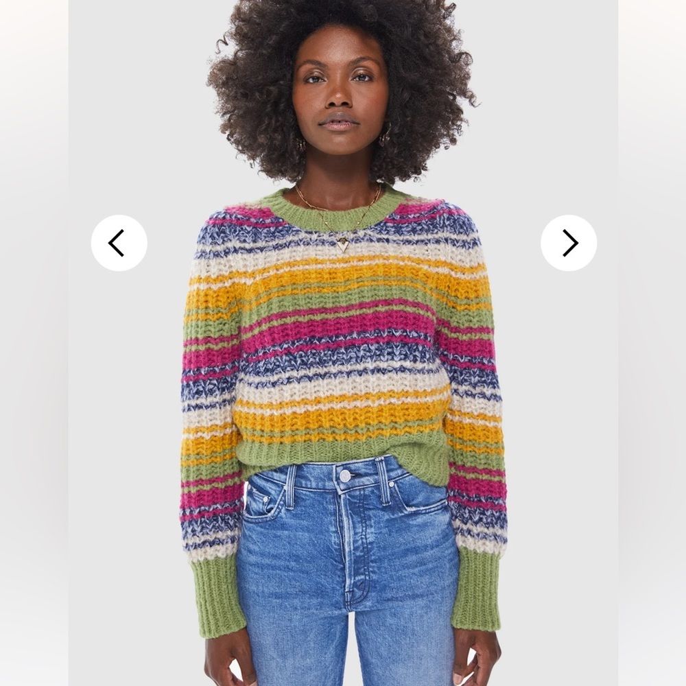 MOTHER inset puff sleeve jumper TRIPPED UP